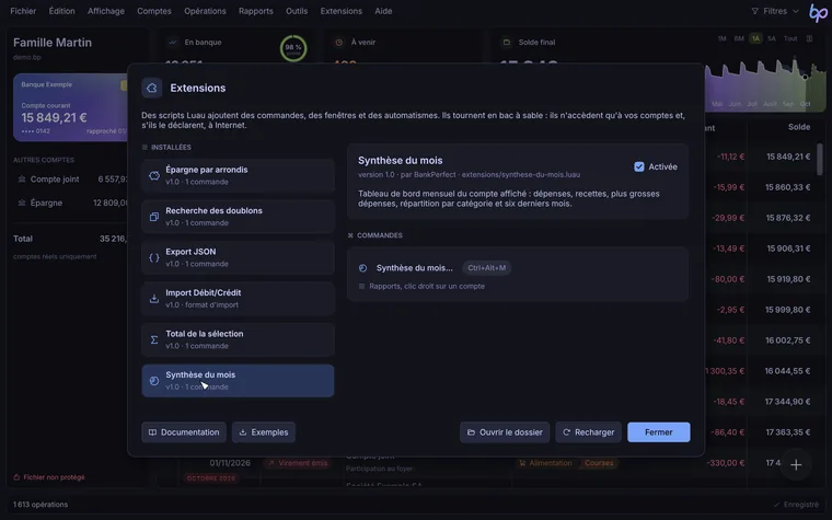 Gestion des extensions